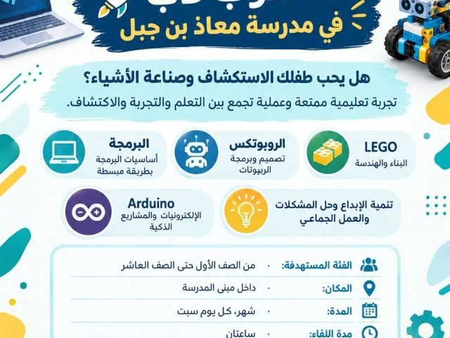إعلان برنامج تلسكوب لاب في مدرسة معاذ بن جبل